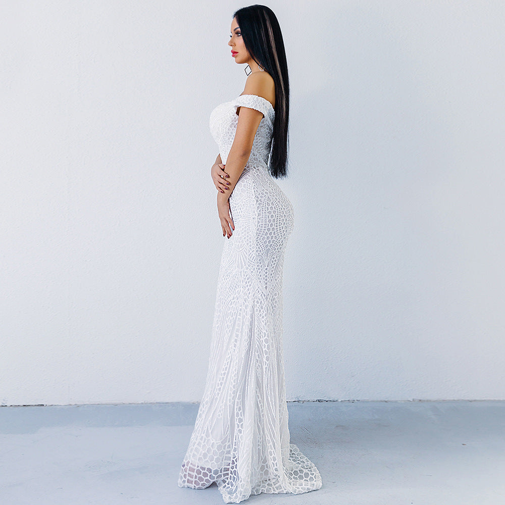 Women's Sequined Tube Top Dress Mop