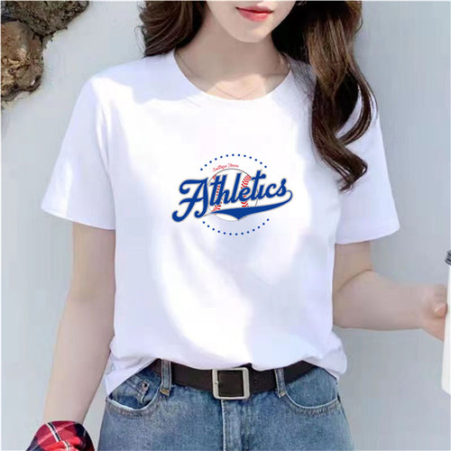 Women's Loose Fit Short Sleeve White Cotton T-Shirt