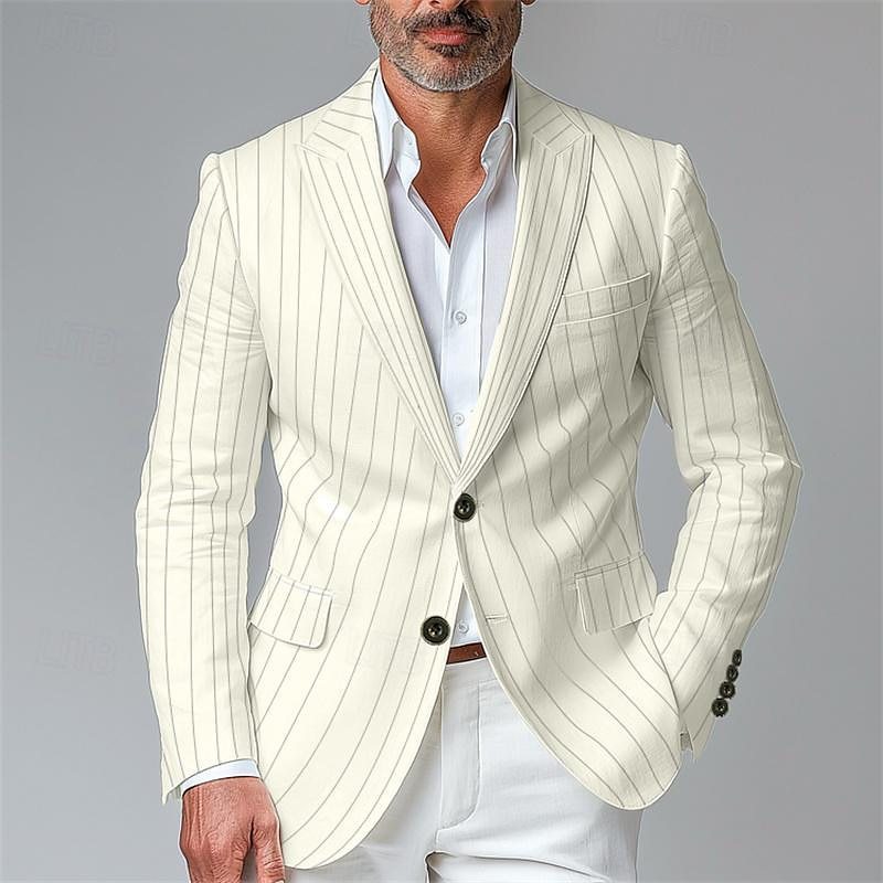 Blazer écossais pour homme à simple boutonnage et deux boutons, coupe slim