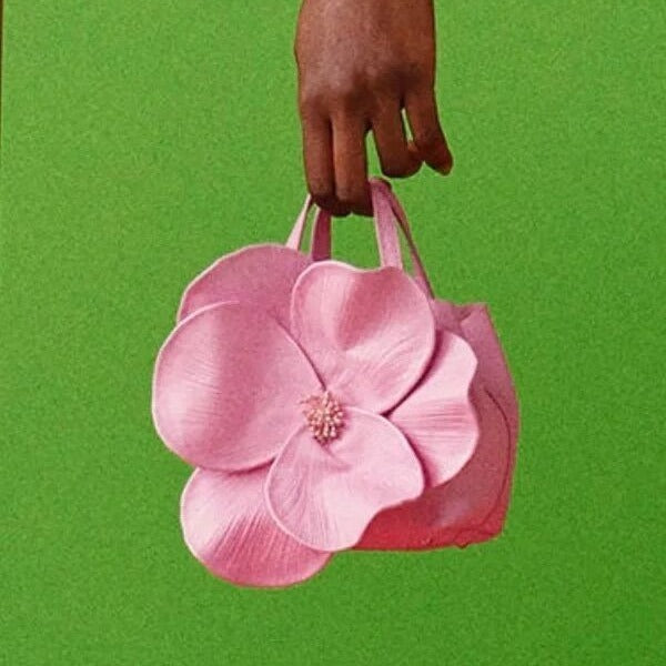 Sac cabas en PU avec fleur pétale de style français, sac à bandoulière