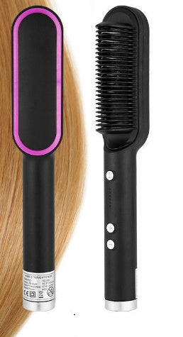 2-in-1 Electric Hair Straightener & Hot Comb with Negative Ion Curling Tong