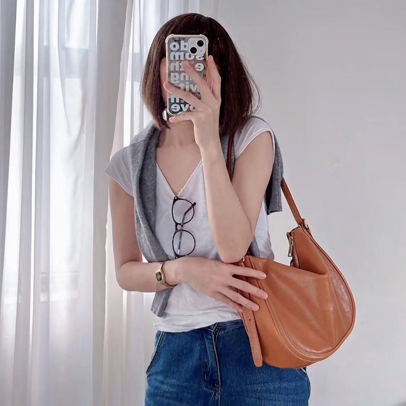 Women's Top Layer Cowhide Casual Shoulder Bag 22x29x8cm