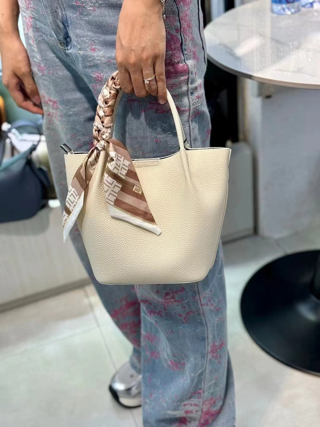 Sac pour femme en cuir véritable à bandoulière 27x11x19cm