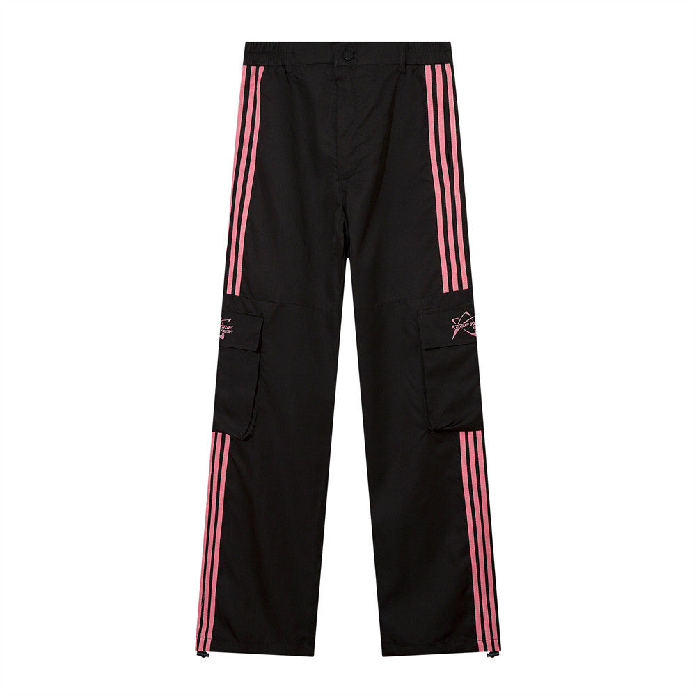Men's Straight Casual Colorblock Trousers