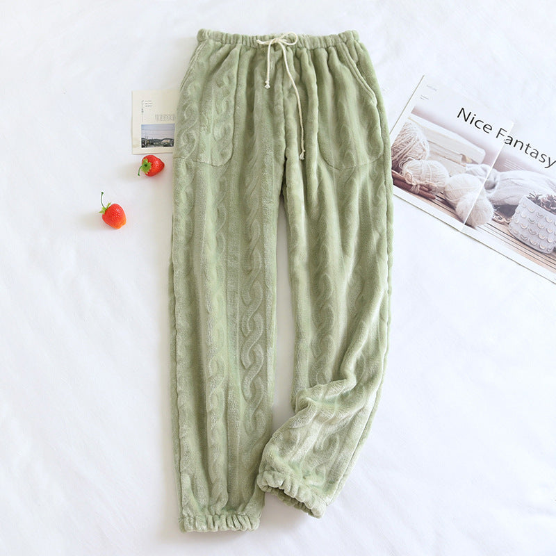 Plus Size Women's Loose Flannel Pajama Pants