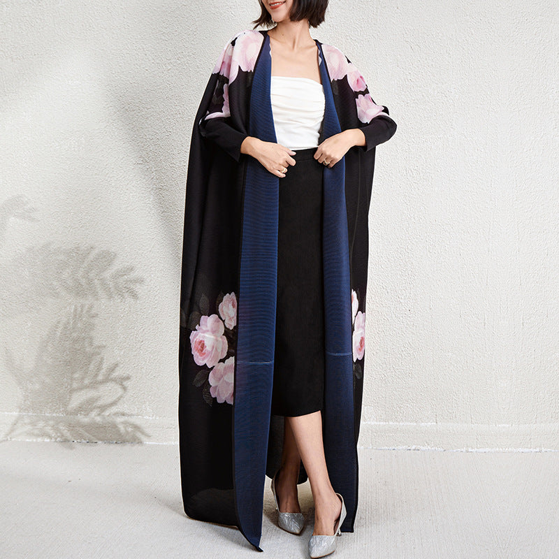 Arabian Style Pleated Cardigan Robe Dress