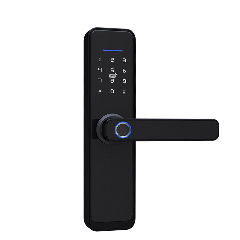 Smart Door Lock Gateway with Fingerprint & Password, Black, 135x68x69mm