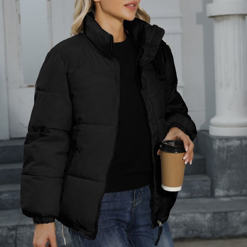 Women’s Winter Casual Windproof Down Cotton Thickened Jacket Solid Outwear