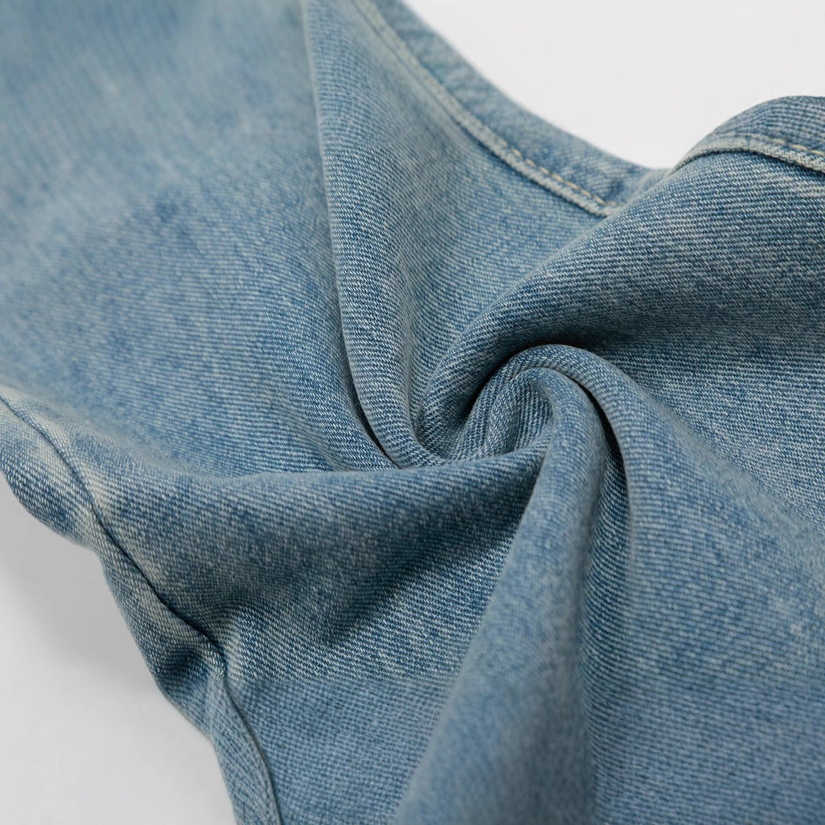 Jean en polyester bleu pour femme avec broderie papillon en dentelle