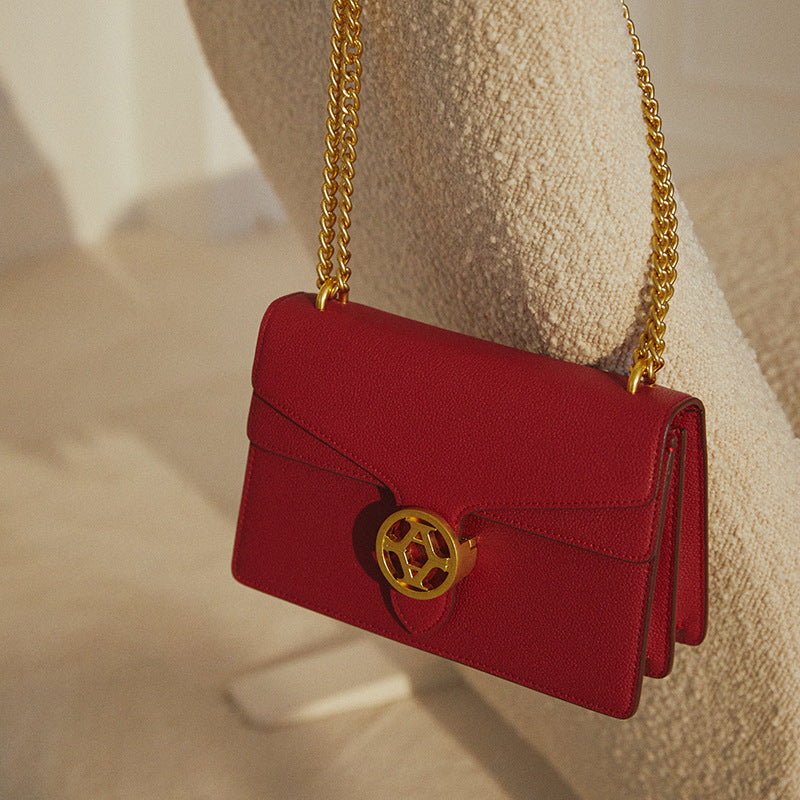 Women's Genuine Leather Shoulder Chain Messenger Bag