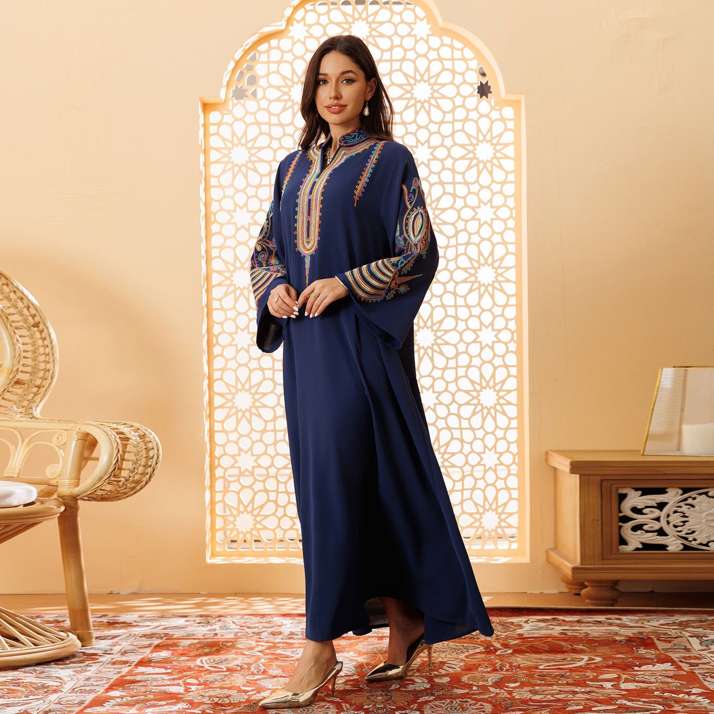 Muslim Women's Embroidered Rope Embroidered Dress