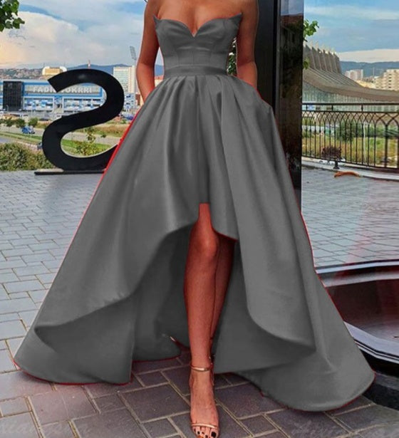 Robe de soirée bustier sexy en satin pour femme