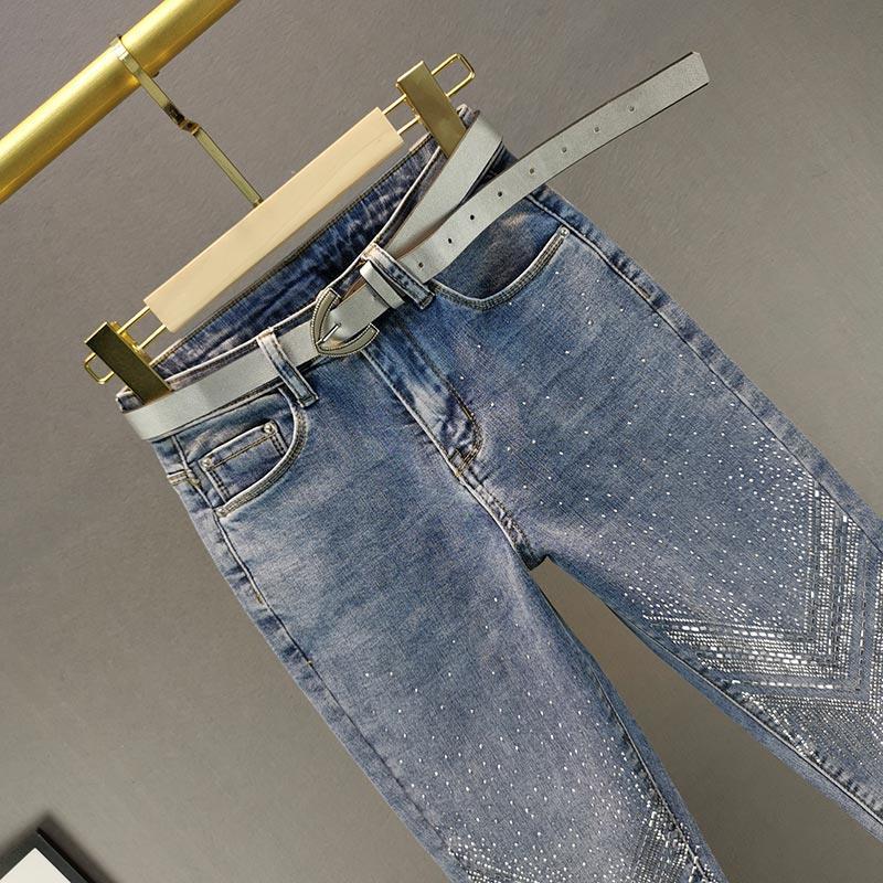 Heavy Industry Hot Drilling Skinny Jeans Women's Casual High Waist
