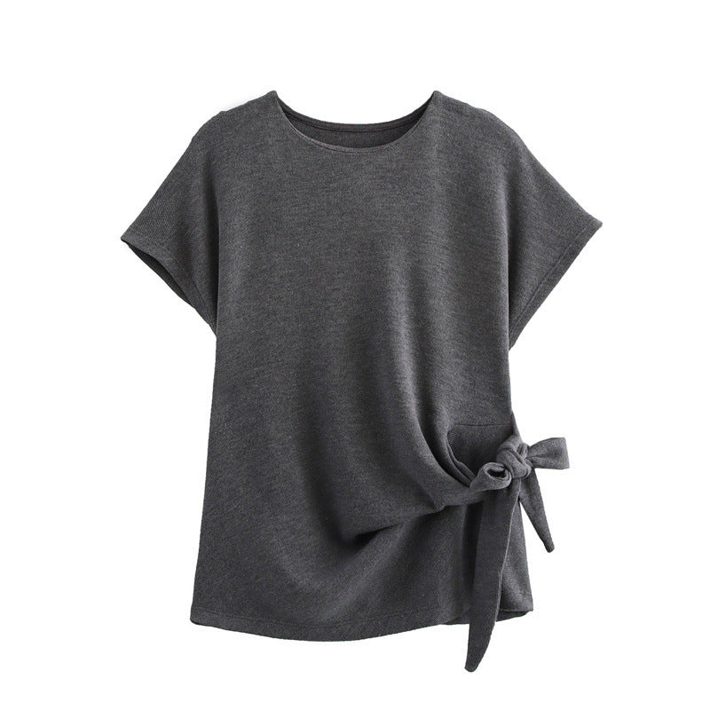 Ensemble haut et jupe mi-longue à détails noués pour femme