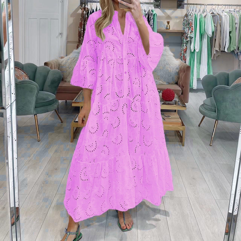Robe longue sexy de style français pour femme