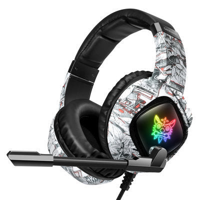 سماعة رأس للألعاب لجهاز Xbox One و PS4 بتصميم يغطي الأذن مع إضاءة RGB وميكروفون عازل للضوضاء وتحكم في مستوى الصوت