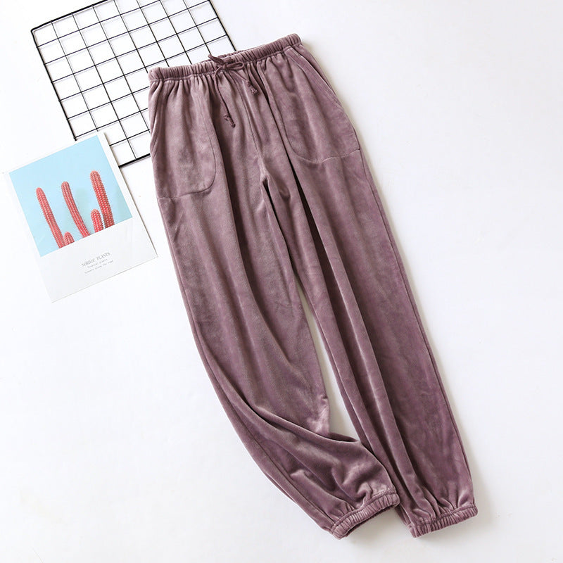 Plus Size Women's Loose Flannel Pajama Pants