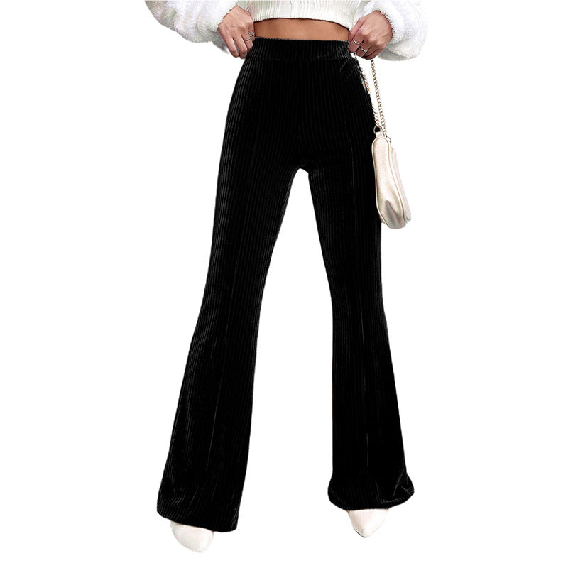 Women’s Corduroy High Waist Wide-Leg Casual Pants