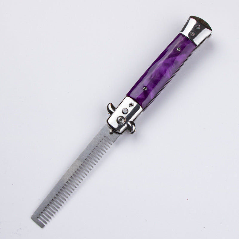 Stainless Steel Folding Comb Portable Automatic Spring