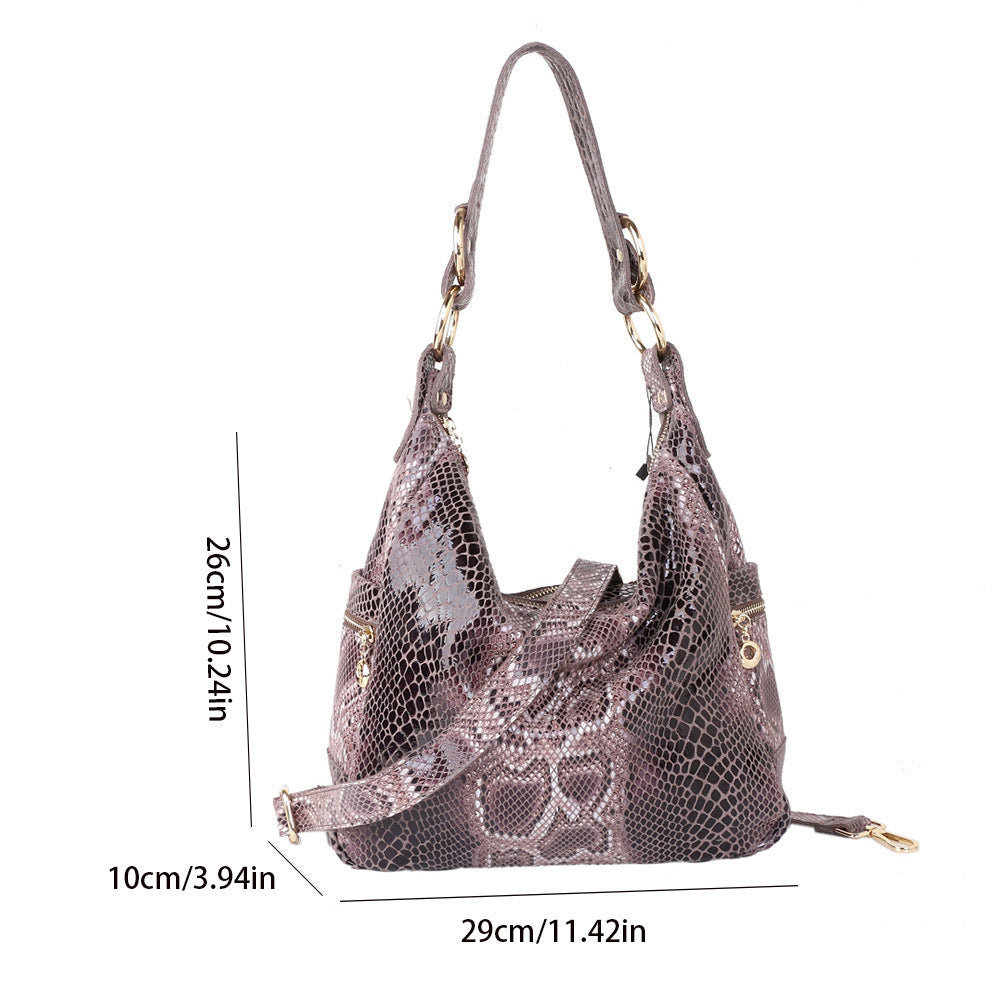Women's Large Capacity Genuine Leather Crossbody Shoulder Bag 29x10x26