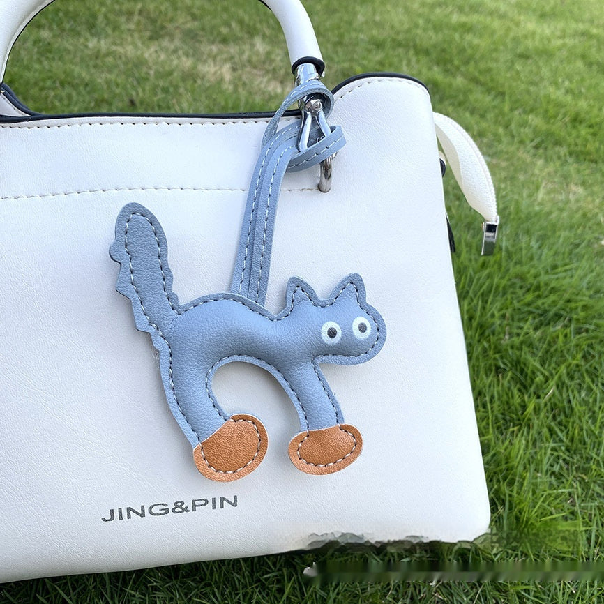 Mini Cat PU Leather Bag Pendant 8.5x9cm