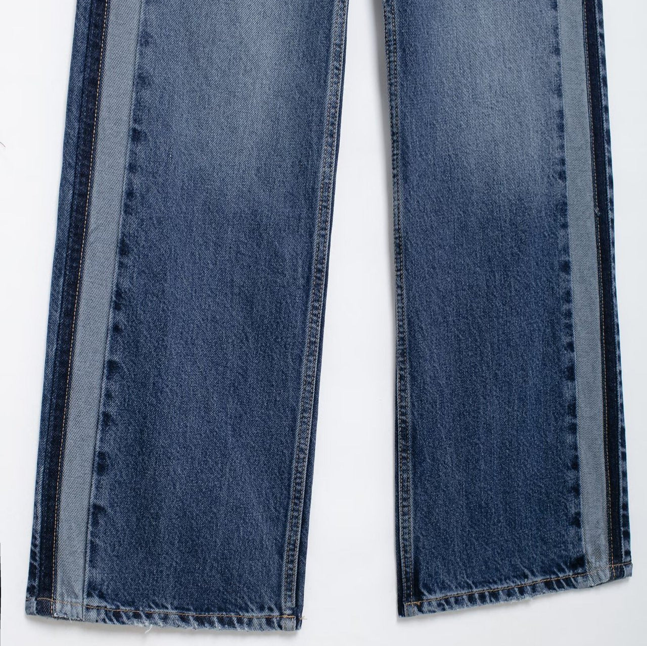 Versatile Mid-waist Straight Wide Leg Denim Trousers