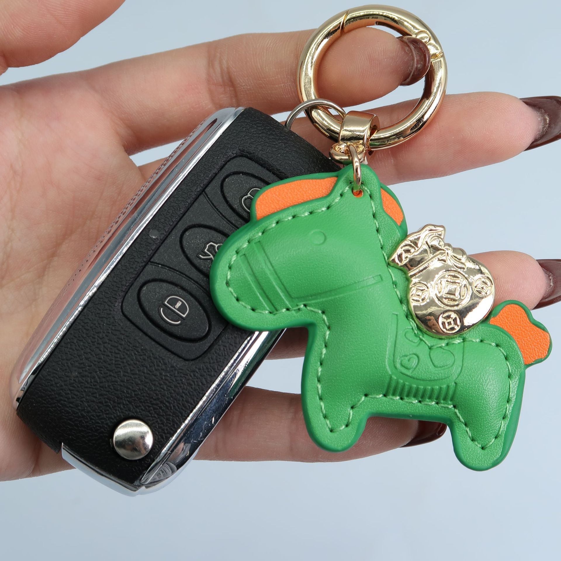 Handmade Artificial Leather Animal Pendant Keychain