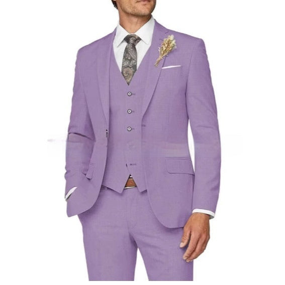 Ensemble de costume trois pièces décontracté ajusté pour homme