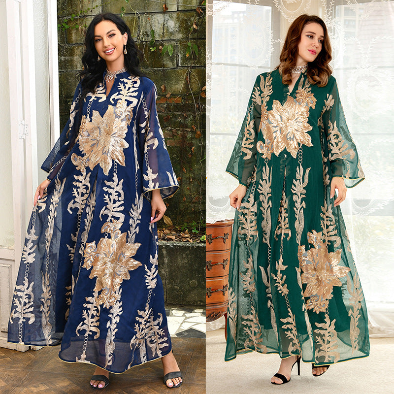 Robe à Paillettes Moyen-Orient Robe de Soirée de Célébrité de Luxe Léger Musulmane