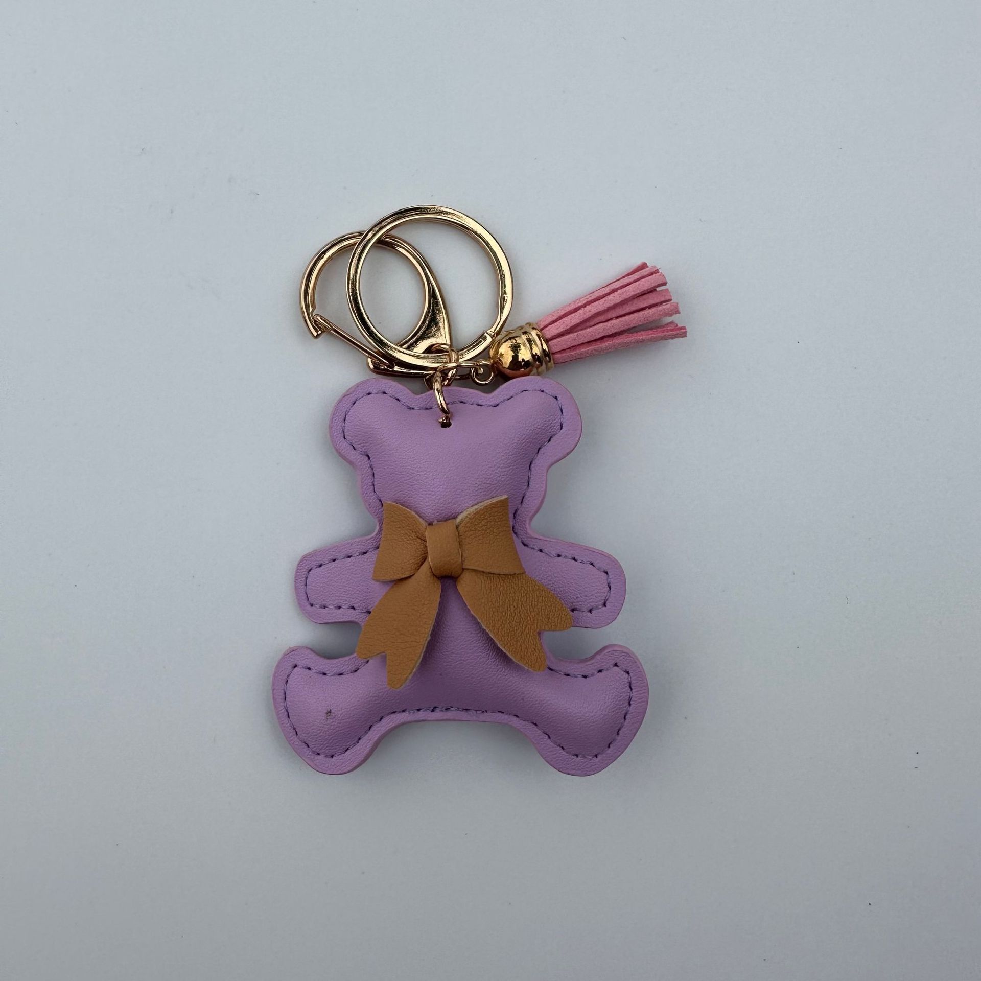 Cartoon Bear Artificial Leather Phone Case Pendant Keychain