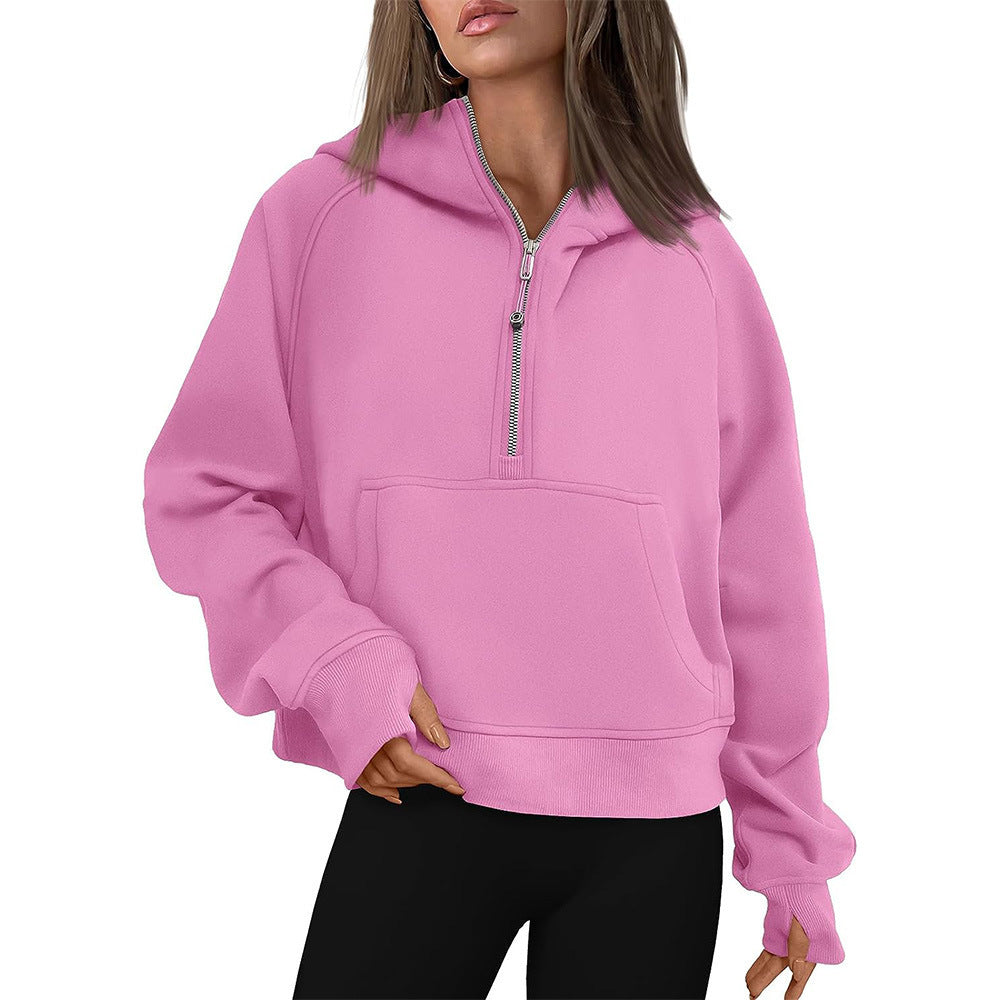 Fall Winter Thick Hooded Zipper Sweater