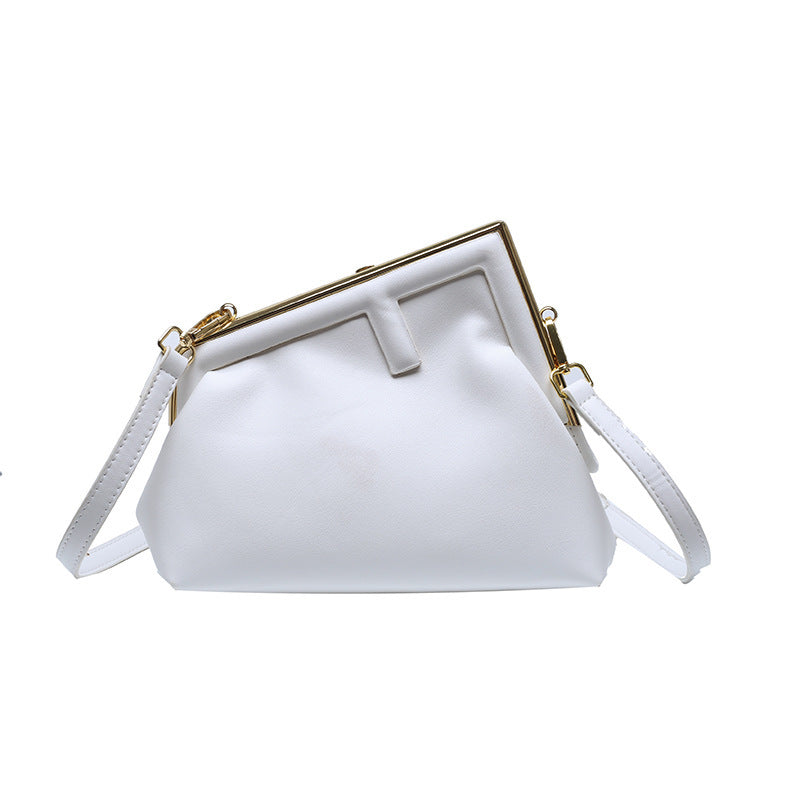 Irregular Textured One-Shoulder Bag - Medium Soft PU, 14x20x8cm