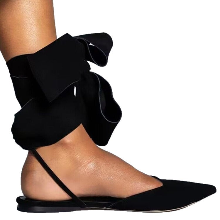 Suede Pointed-toe Outdoor Lace-up Sandals For Women