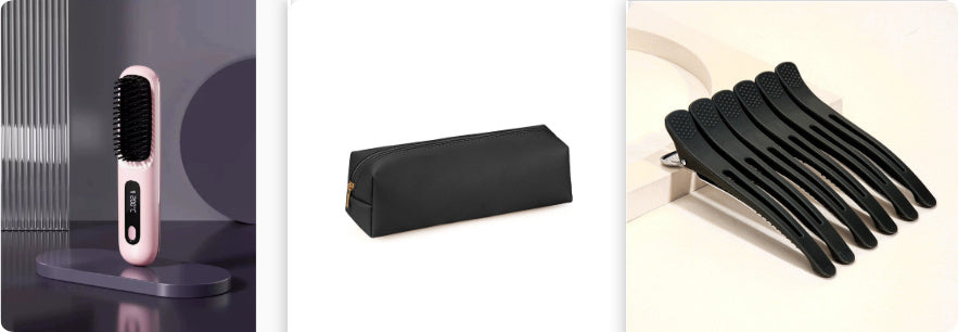 فرشاة فرد الشعر اللاسلكية 2 في 1 مع تسخين سريع وشحن USB