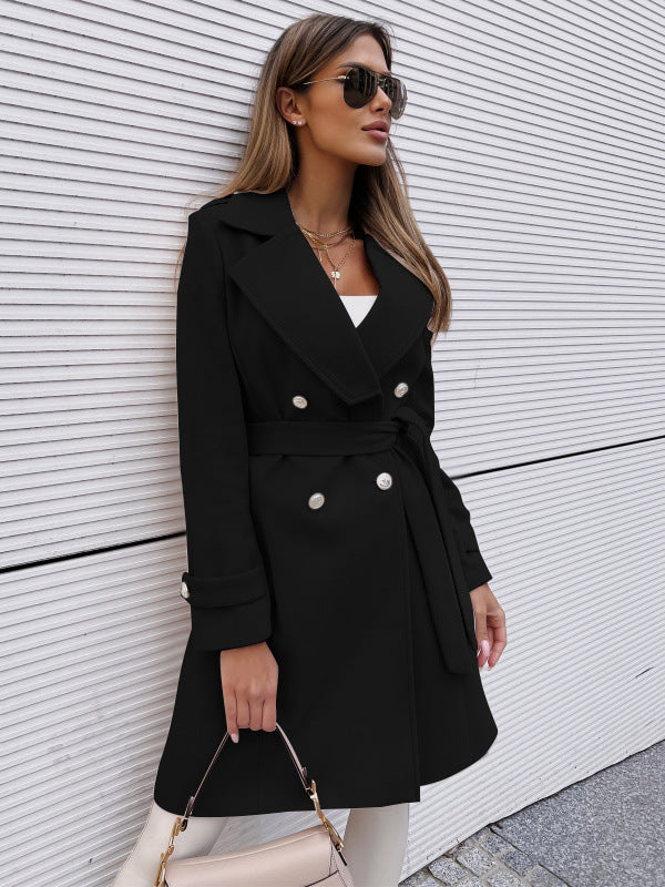 Women’s Autumn Winter Woolen Overcoat Polyester Coat