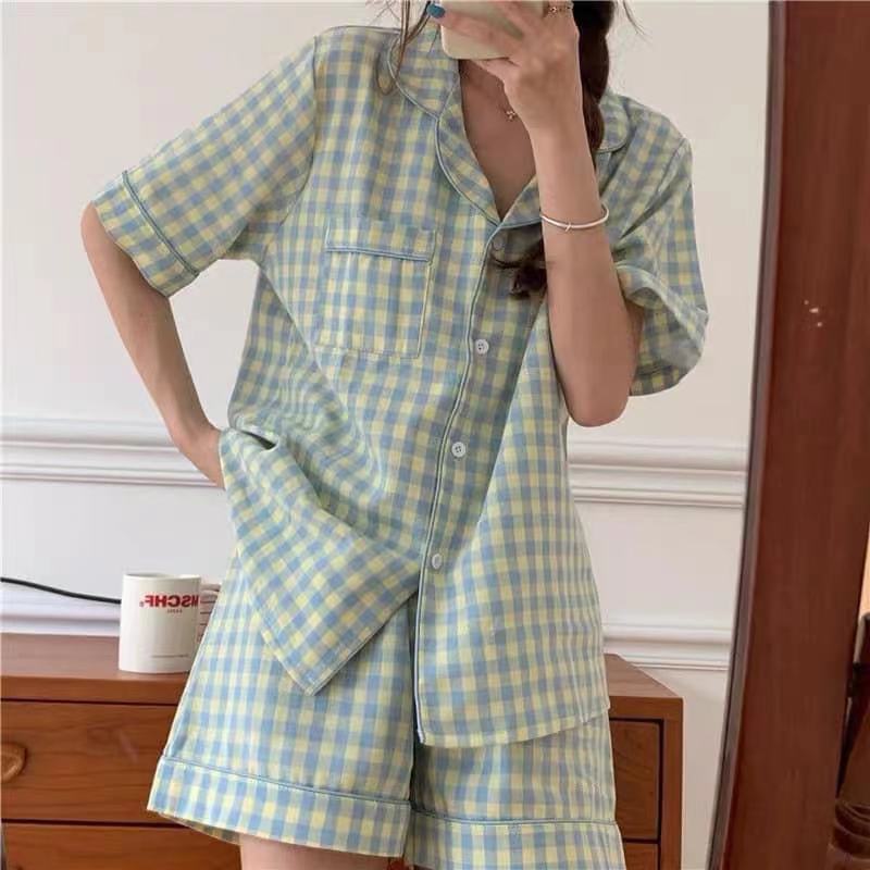 Ensemble de pyjama fin à cardigan pour femme, style japonais, dessin animé mignon