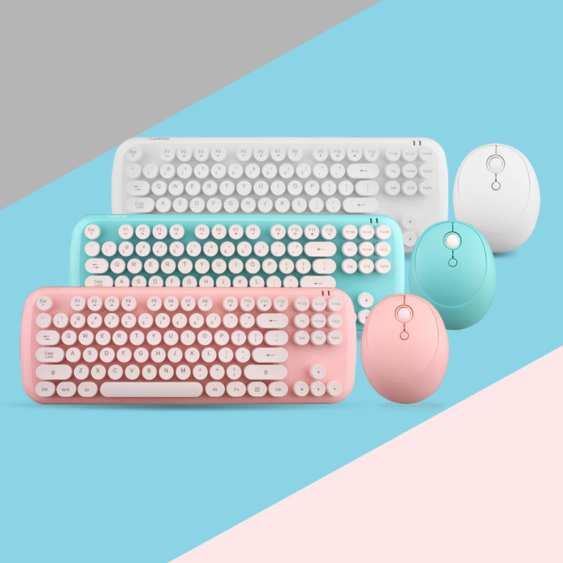 Ensemble Clavier et Souris Filles Rétro Sans Fil