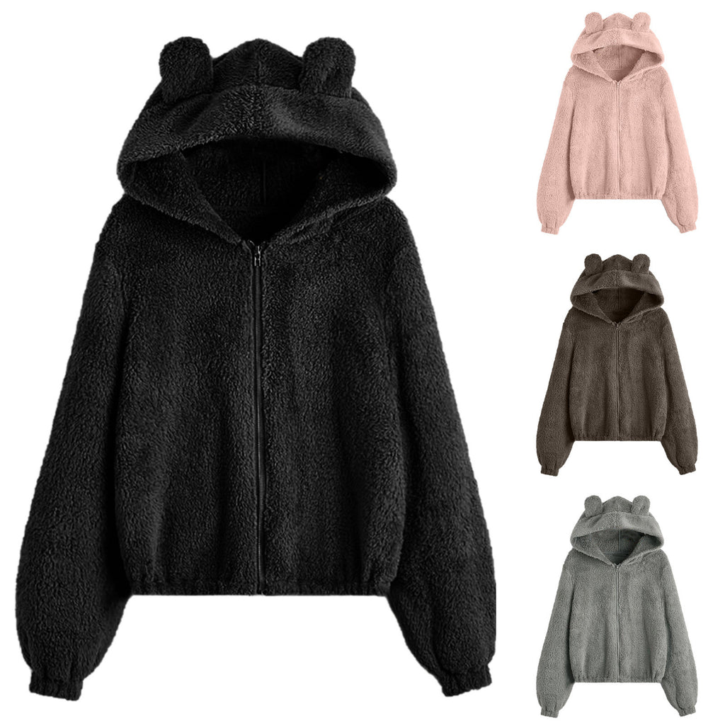 Pull tricoté ample à capuche pour femme, polyester, épaisseur moyenne