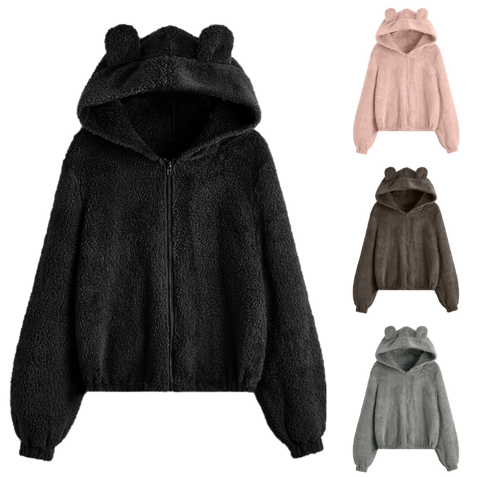 Pull tricoté ample à capuche pour femme, polyester, épaisseur moyenne