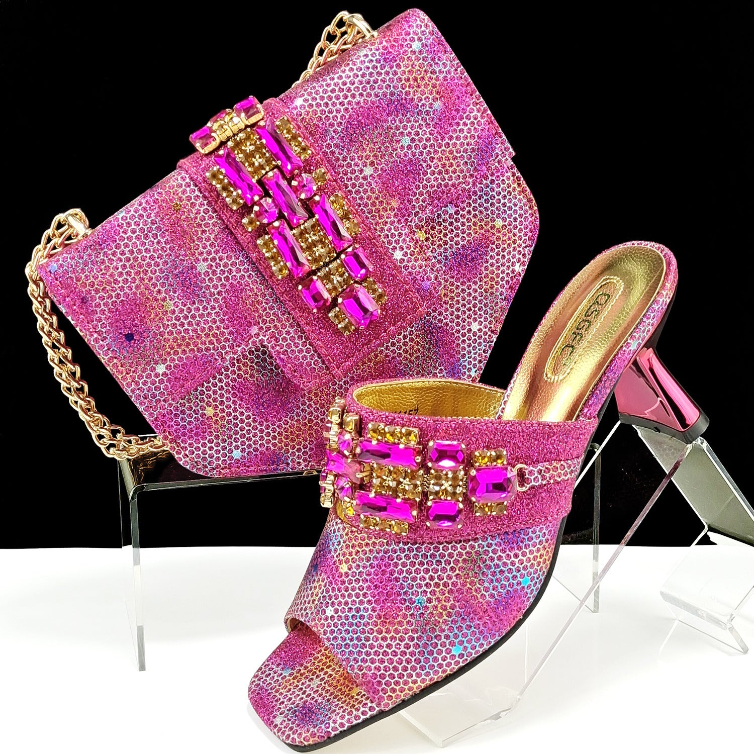 Women's Camouflage High Heel Shoes & Bag Set Sizes 38-43