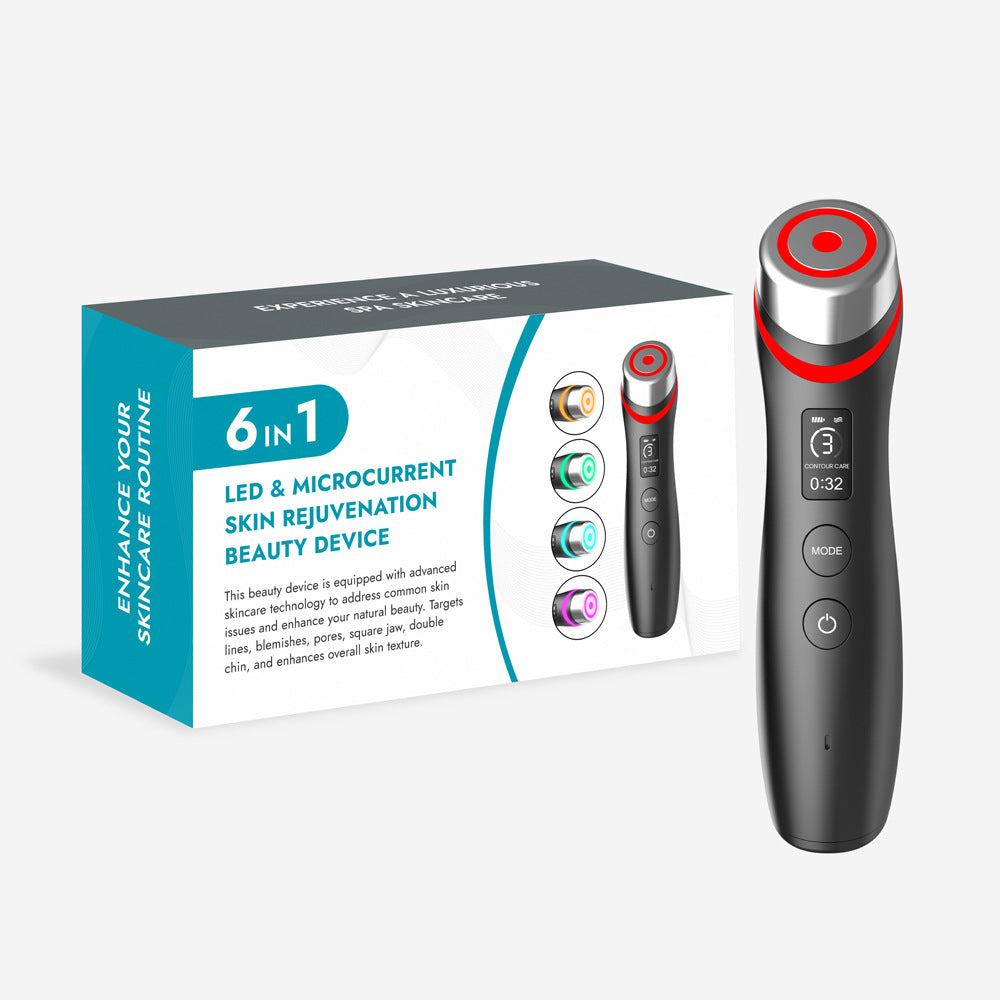 Masseur vibrant à microcourant USB avec luminothérapie noir