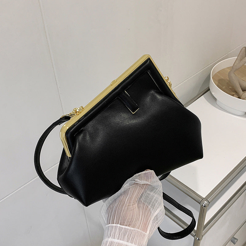 Irregular Textured One-Shoulder Bag - Medium Soft PU, 14x20x8cm