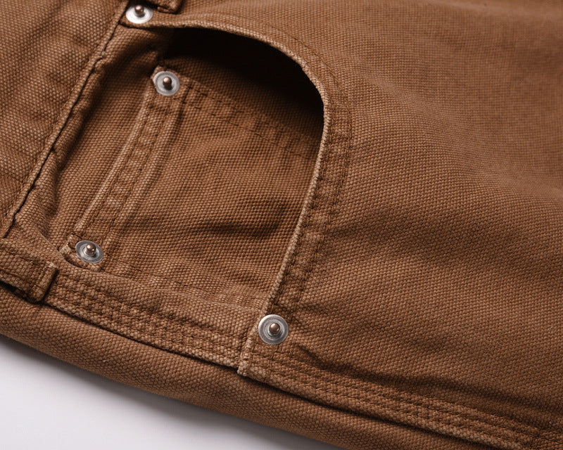 Heavy Industry Side Zipper Straight Drawstring Pants