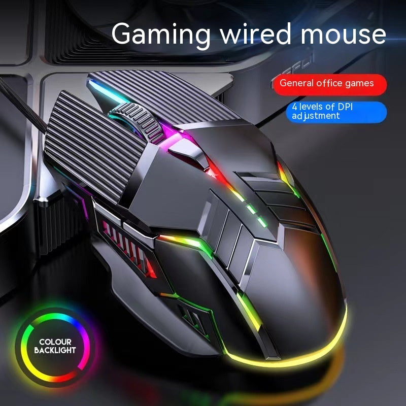 Wired 6D Colorful Luminous Mute E-Sports Gaming Mouse
