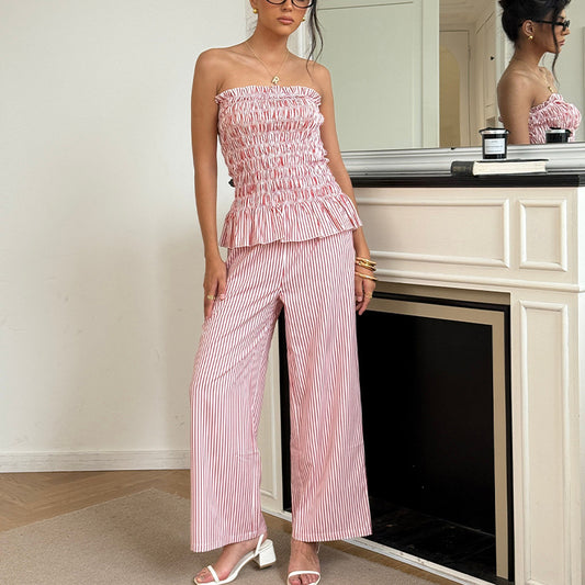 Ensemble bustier et pantalon droit pour femme