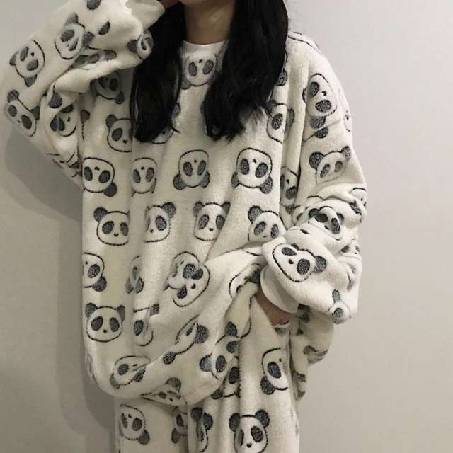 Coral Fleece Thickened Padded Winter Pajamas for Women