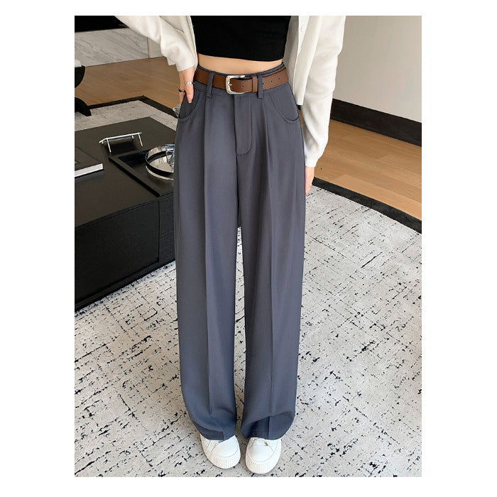 High Waist Straight Leg Suit Pants for Women