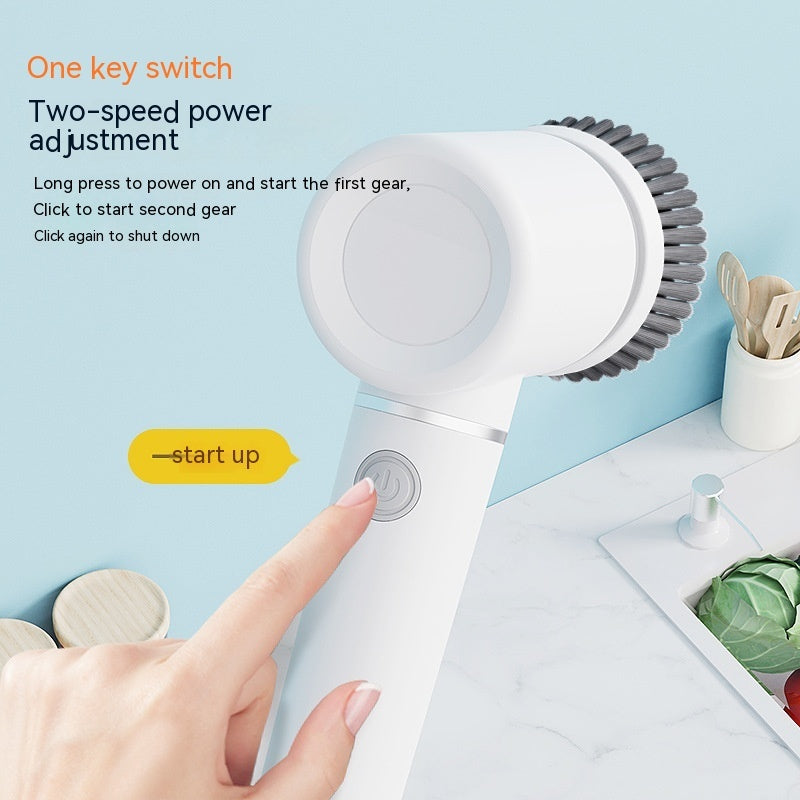 Electric Multifunctional Rechargeable Cleaning Dish Brush with 6 Brush Heads