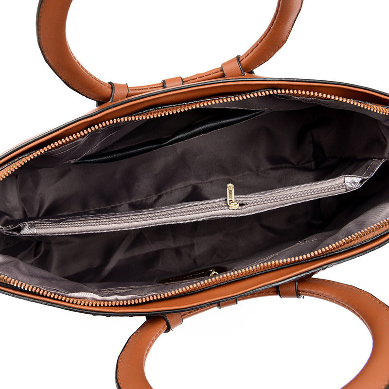 حقيبة يد نسائية بتصميم حجر مع حزام كتف من البولي يوريثان 30x20x12 سم