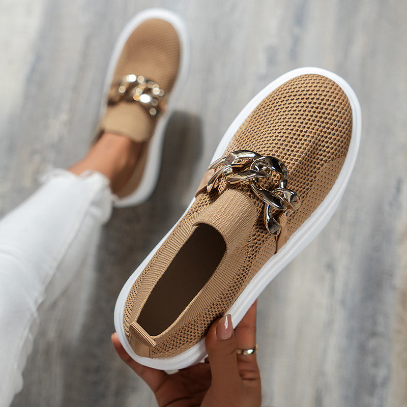Chaussures plates en maille respirante pour femmes